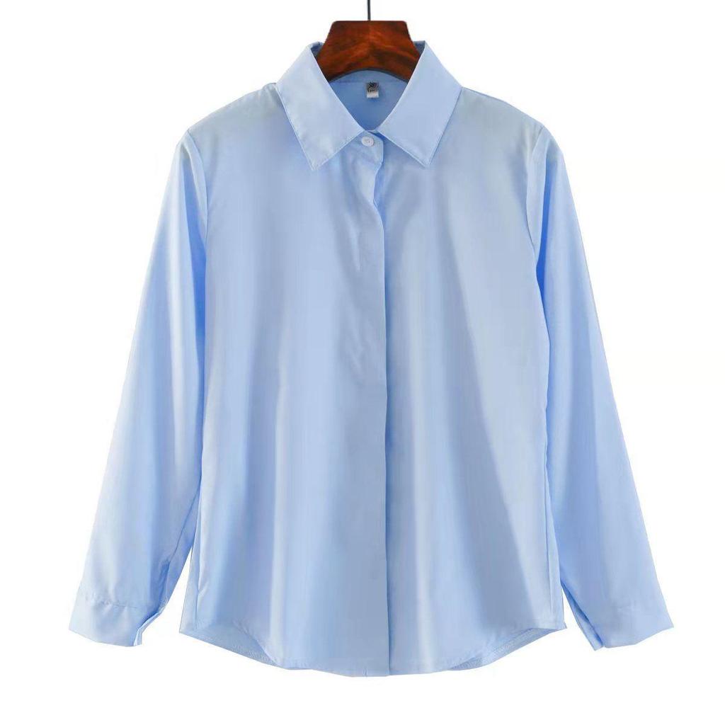 Women's Flocked White Long Sleeve Warm Fleece Shirt - Formal Workwear, Autumn/Winter 2025