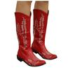 Women's Fashion Large Casual Boots Long Tube Square Heel Embroidered Boots