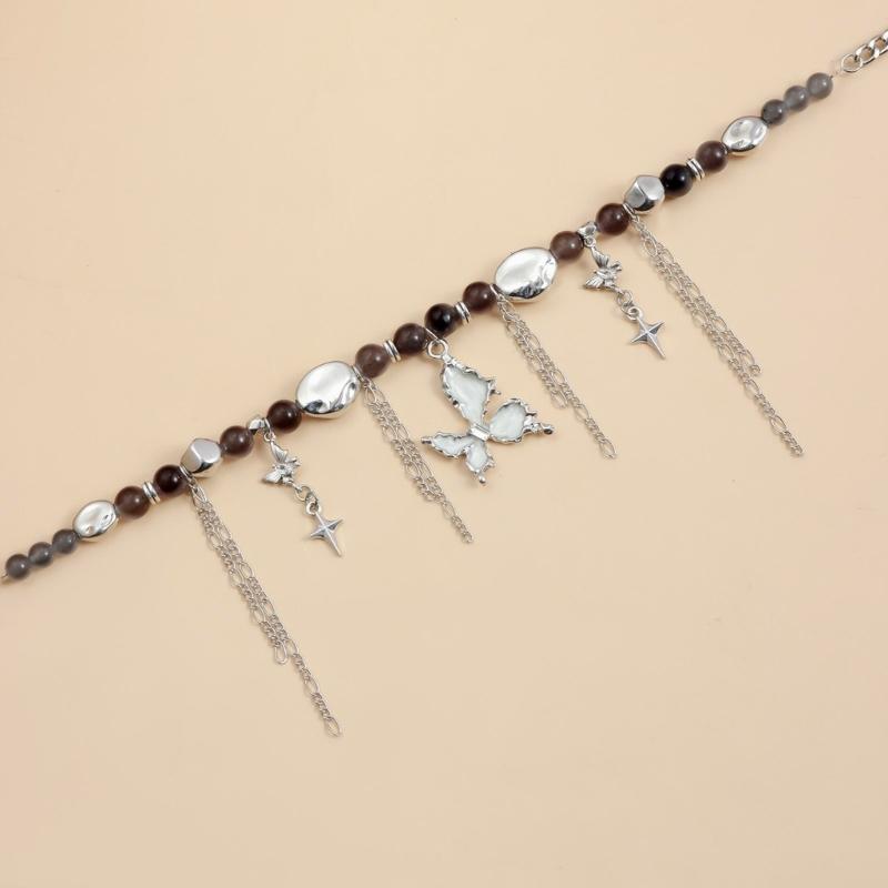 Stylish Star Pendant Necklace Handmade Star Beaded Necklace Butterfly Necklace Neck Jewelry Suitable for Everyday Wear