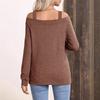 Women S Summer Long Sleeve T Shirt One Shoulder Solid Color Loose Fit Top