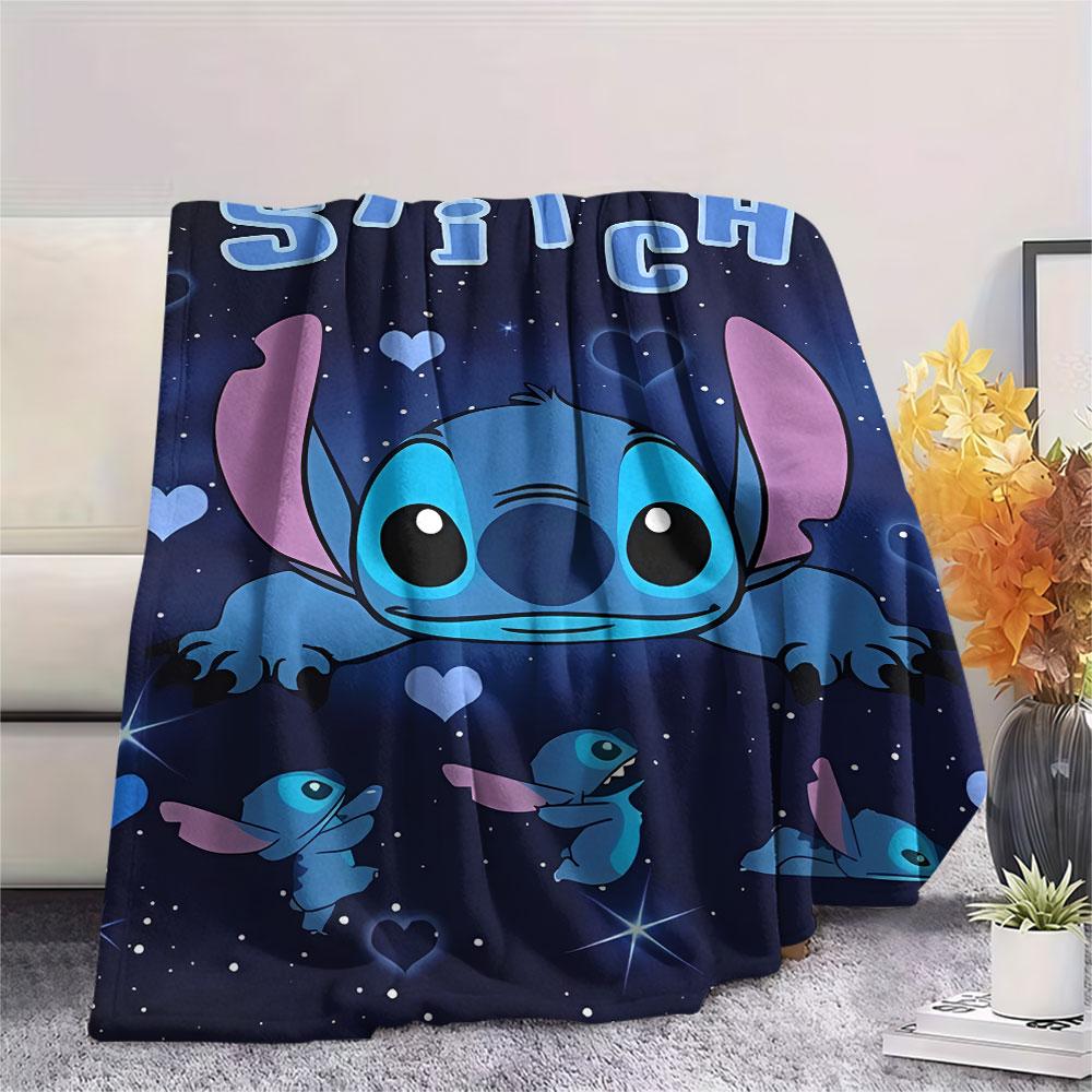 Stitch Cartoon printing Flannel Blanket Bedroom Sofa Camping Warm blanket Gifts for family and friends-MJ003