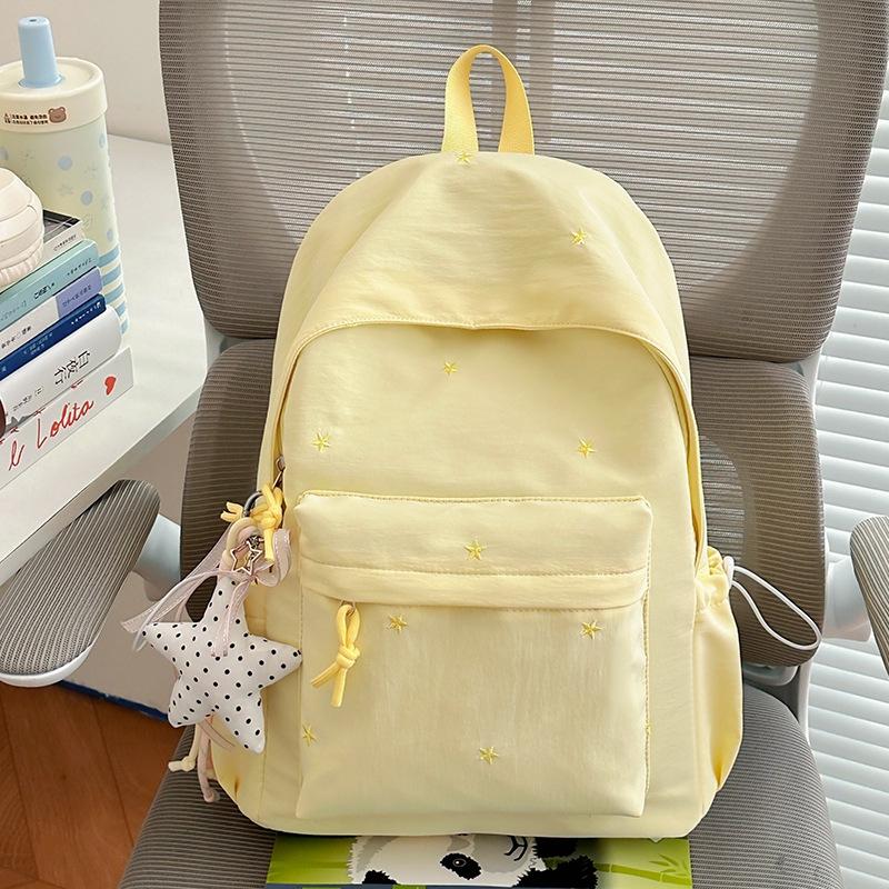 Schoolbag Japanese ins high value student schoolbag fresh and sweet star casual backpack large capacity lightweight backpack women