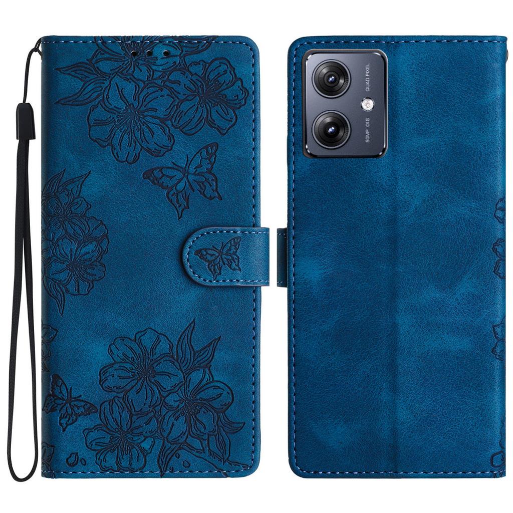 For Motorola Moto G54 5G Cell Phone Case PU Leather Imprinted Pattern Wallet Phone Cover