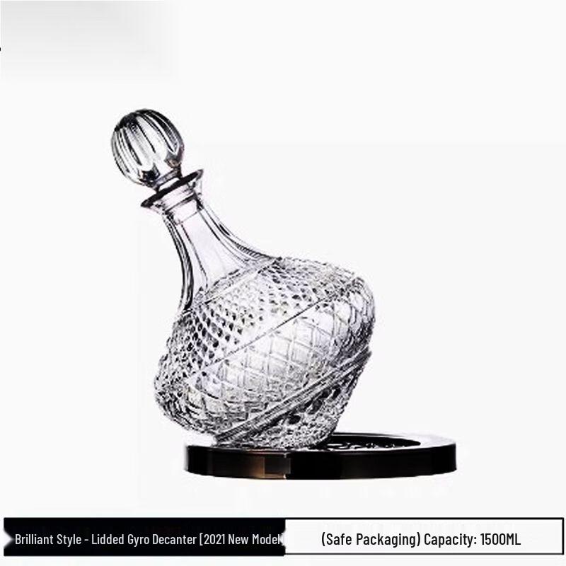 Handmade Crystal Glass Tumbler Wine Decanter with Lid