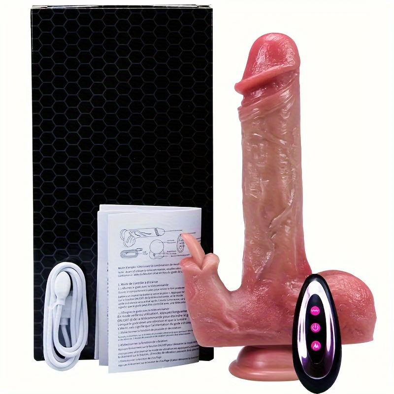 Realistyczne silikonowe dildo wibracyjne 10-trybowe wibracje wibracyjne ogrzewanie obrót 360° lizanie języka stymulacja punktu G i łechtaczki