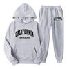 Unisex Oversized Hoodie Jogger Set Men Women Casual Sportswear Cotton Blend Warm Fleece Lined