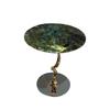 The Side Table Is a Modern, Light Luxury and Simple Round Table with Corner Support Feet and Marble Round Table Base