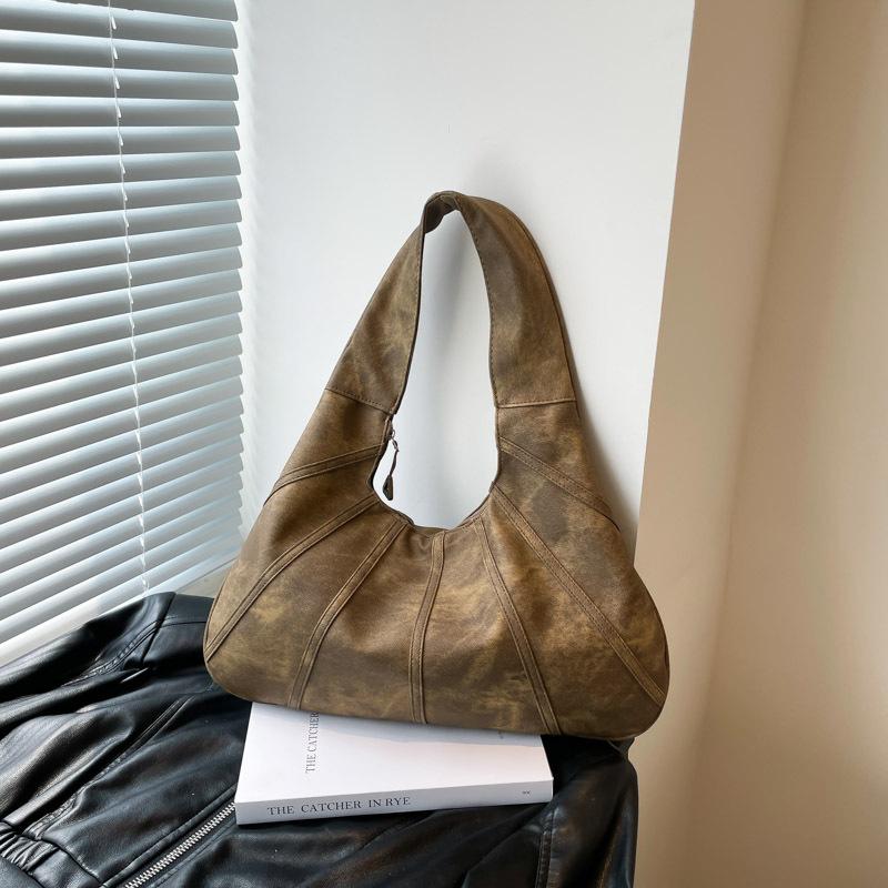 Simple Shoulder Bag Vintage Hobo Bag Large Capacity Handbag Tote Bag Minority Design Fashionable Crescent Bag Students