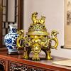 Aris & Juno Brass Dragon Incense Burner – Chinese Feng Shui Symbol of Protection & Strength, Decorative Censer for Home Altar or Meditation Space,