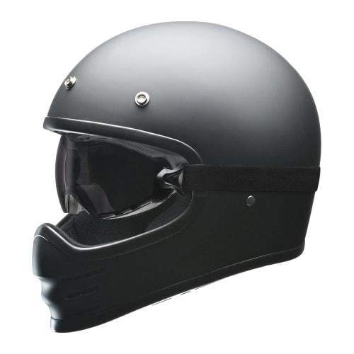 LEAD Motorcycle Full Face Scrambler Helmet RUDE Matte Black Free Size (Less than 57-60cm)