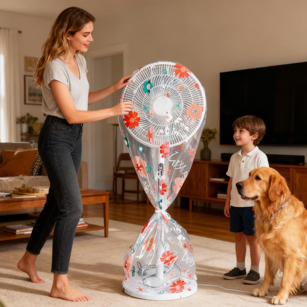 Fan Dust Cover Universal Full Cover Round Standing Fan Protector Suitable for Schools Offices Homes Travel Storage