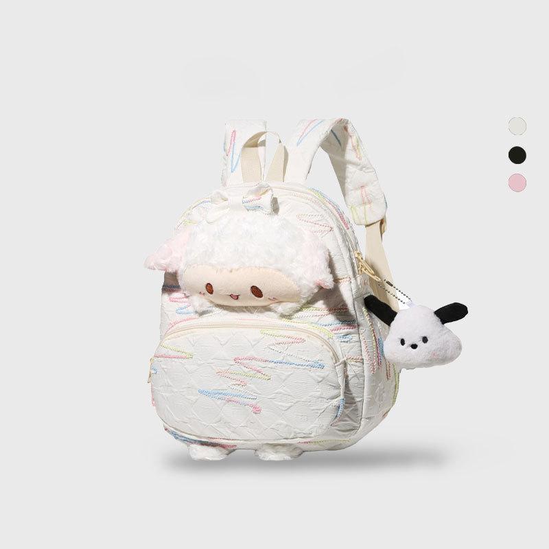 Cute Lamb Pain Bag Girl 2025 New Light Shopping Sweet Girl Schoolbag for Traveling Women's Backpack