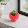 Cactus Planter Pot Love Heart Shape Pot, 3D Printed Geometric Modern Flowerpot Flowerpot, Succulents Plants Container, Gift for