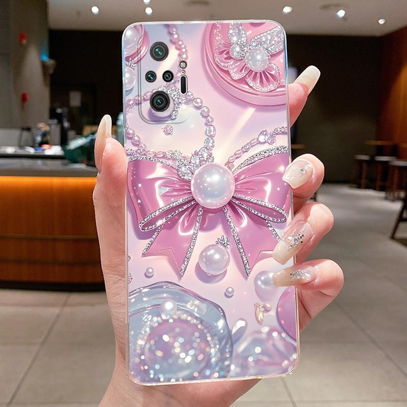 For Xiaomi Redmi Note 10 Pro / Note10 / Note 10S / Poco M5S Case Clear Luxury Butterfly Flower Transparent Soft TPU Phone Cover