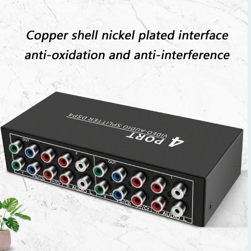YPbPr Component Video Splitter DSP4 1 Eingang 4 Ausgänge Hochauflösende Verteilung für Heimkino-Studio-Setups