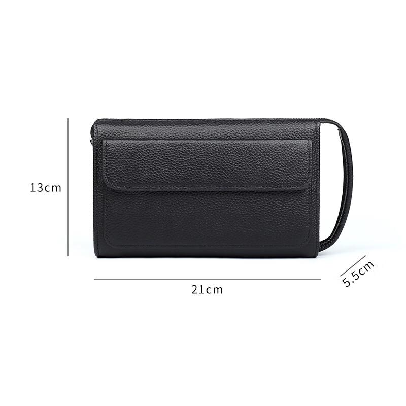 SCHWARZETIENNE Men s Genuine Leather Fingerprint Lock Clutch Bag 8088 Large