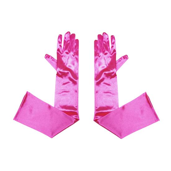 1 Pair Smooth Satin Long Gloves Silky Material Fancy Dress Gloves Wedding Dress Photography Accessories
