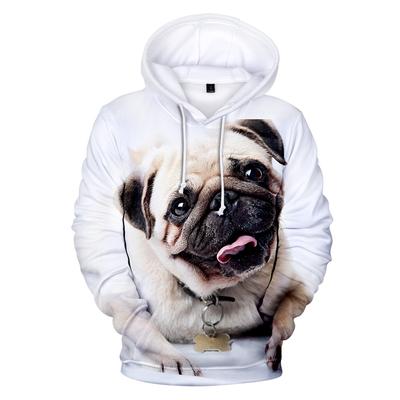 3D Pug Kapüşonlular Erkek Kadın Tişörtü Harajuku Hoodie Kazak Sıcak Sonbahar 3D Pug Kapşonlu Rahat Erkek Kız Streetwe...