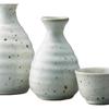 Sake Tokkuri and Ochoko Bottle and X Kohiki Celadon 2 Tokkuri and Sake Cup Mino Ware Ale-net Set, (Sake Cup) Set, 8.5cm H14cm, Approx. 260cc, No.