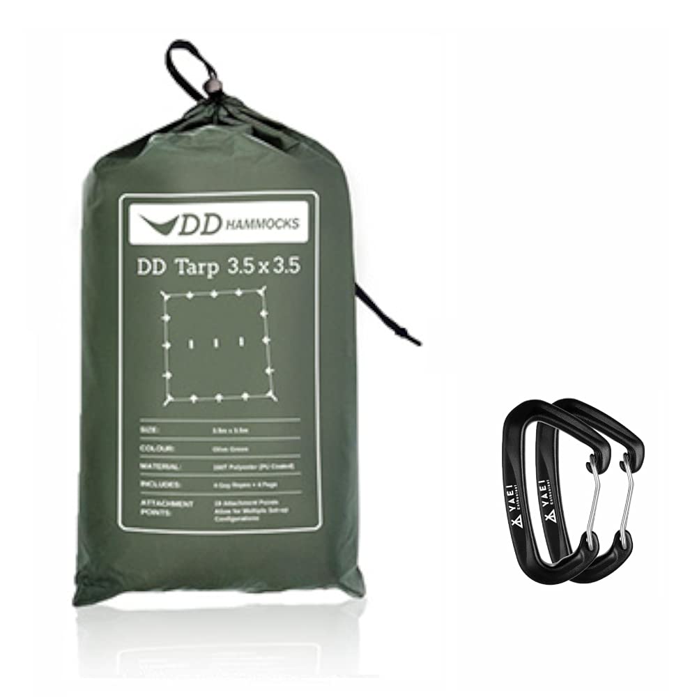 

DD Tarp from UK High strength carabiner included 3.5x3.5 [Direct manufacturer] (Used) (Olive green)