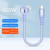 Factory Short USB Type-C Cable 5A Fast Charging 90 Degree Elbow Braided Portable Data Cable for iPhone