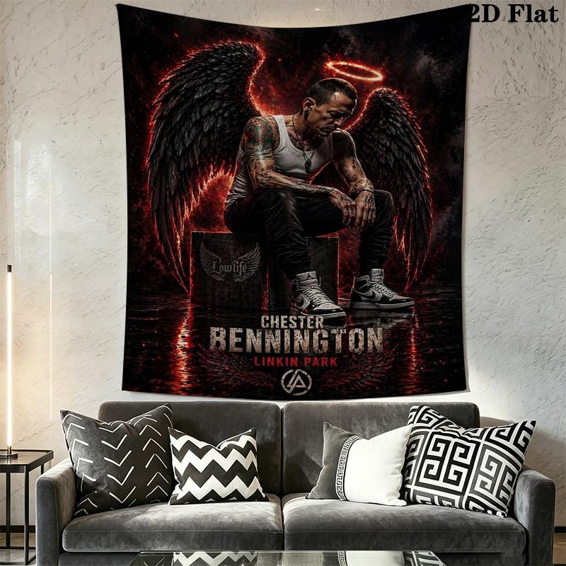 Linkin Park Wall Tapestry Aesthetic Wall Hanging Printed Fabric Blanket Decorative Tapestries for Bedroom Living Room Home Decor