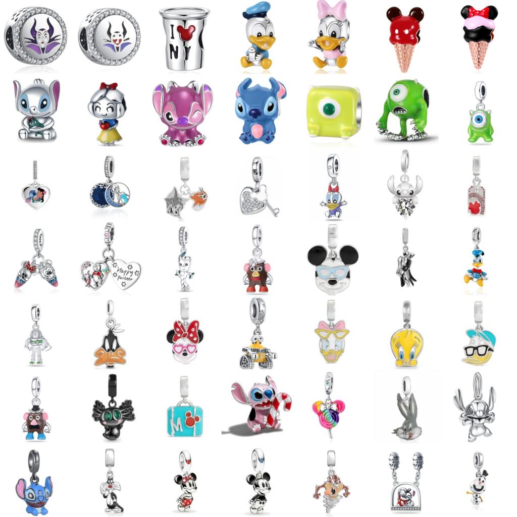 Cute Anime Series 925 Silver Charm Duck Mouse Rabbit Pendant Suitable for Bracelet DIY Fashion Jewelry Accessories