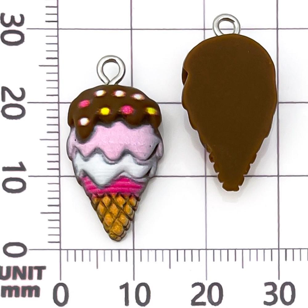 12-Color Resin Ice Cream Cone Charms for DIY Jewelry
