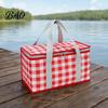 Folding Picnic Basket Insulated Bag, Foldable Thermal Lunch for Outdoor, Heavy Fresh-keeping Duty Aluminum Foil Cooler Food, Camping Accessory Bag