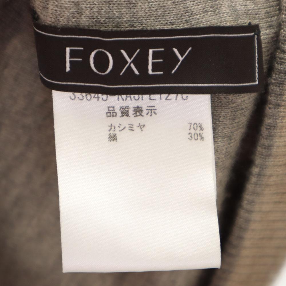 FOXEY Cashmere Blend Long sleeve Knit jacket 38 Beige Women Used