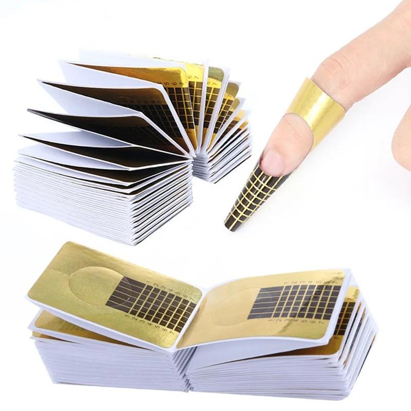 50/100 buc. Sfaturi franțuzești pentru formă de unghii acrilice UV Gel extensie curl formă autocolant gel pentru unghii Ghid de artă matriță pentru șablon pentru manichiură Instrument acrilic