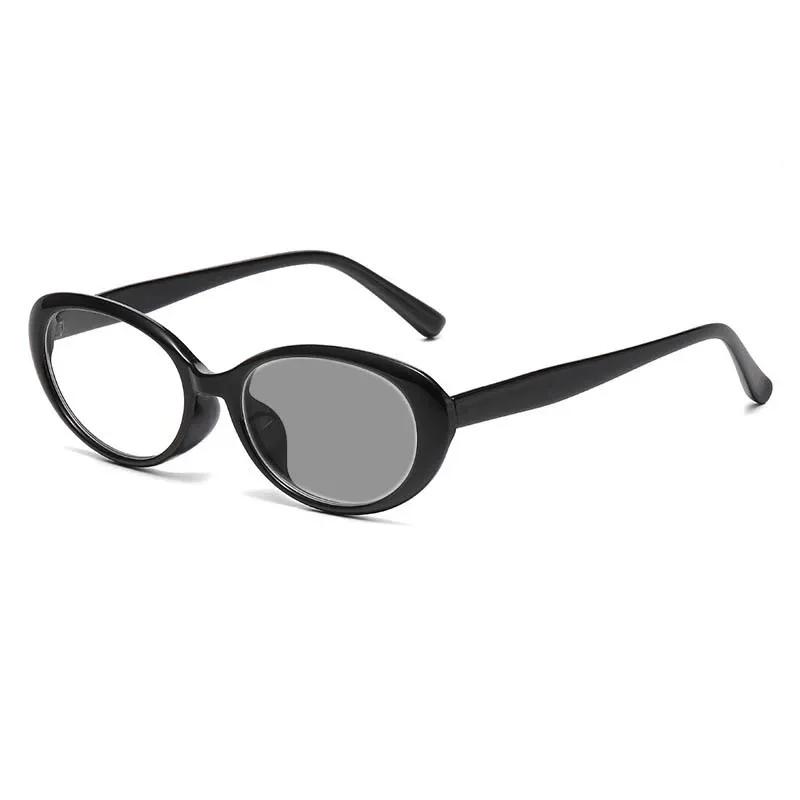 Fashionable Cat Eye Photochromic Myopia Glasses Ladies' Minimalist High-end Oval Anti Blue Light Glasses Diopter To -4.0