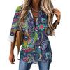 Women Printed Shirt Fashion 2025 New Spring and Autumn Casual Elegant Long Sleeve Lapel Top Street Style Personalized Shirt