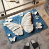 VIKAMA Minimalist Butterfly Quick Drying Anti-Slip Floor Mat for Bathroom Entrance - Non-Slip Carpet Mat