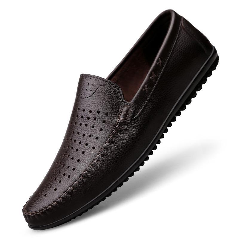 2018 Men's Genuine Leather Casual Non-slip Loafers with Soft Sole Breathable Cowhide