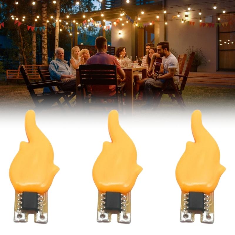 5Pcs LED Filament 1800K Diode Party Decoration Light Bulb Flame Shaped LED Filament Bulb Candle Light Easy to Use