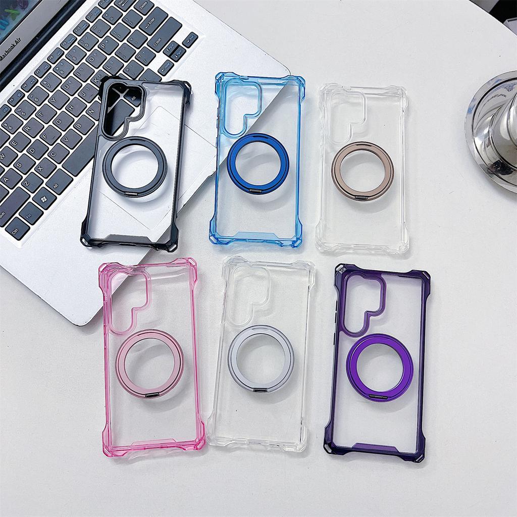 For Samsung Galaxy S25 Ultra Magnetic Case Ring Kickstand TPU+PC Phone Cover
