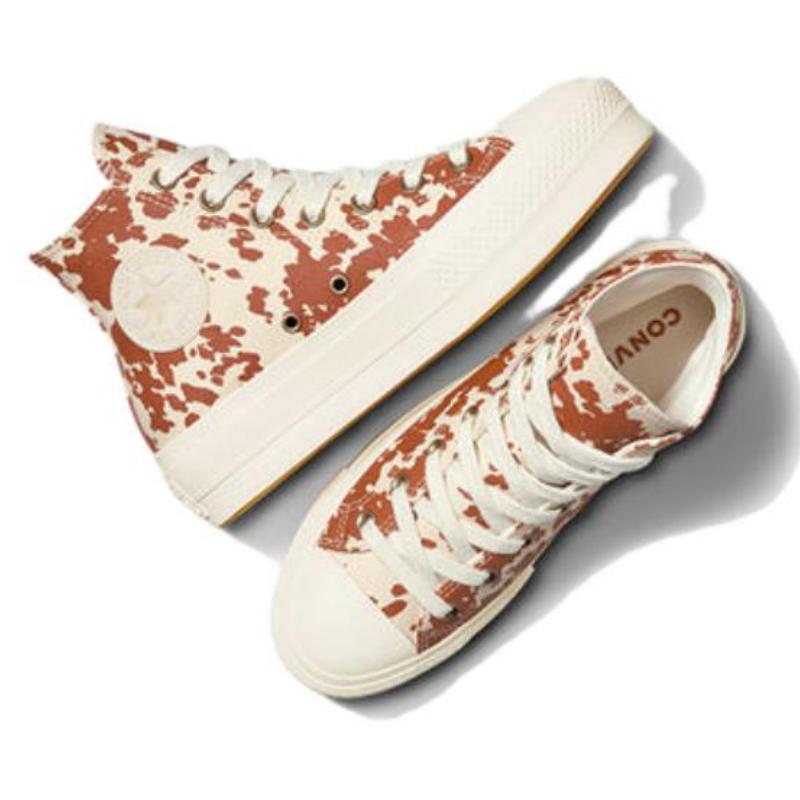 Converse Chuck Taylor All Star Durable and Lightweight High Top Canvas Shoes Women's Brown White