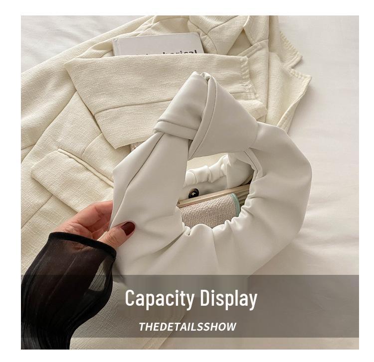 2024 Unique Design: Pleated Women's Versatile Solid Color Handbag - Summer Casual Must-Have