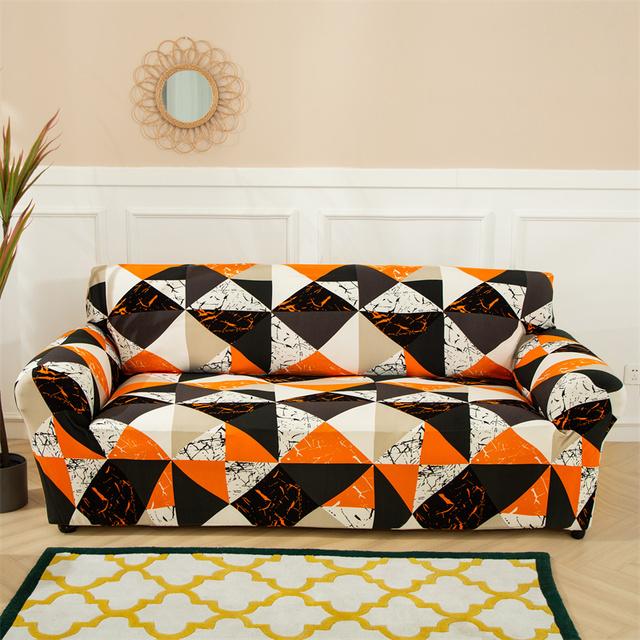 Geometrische große Sofabezüge für Wohnzimmer Ecke Chaiselongue Couch Schonbezüge elastische Sofaschutz Stuhl Sesselbezug 1 Stück