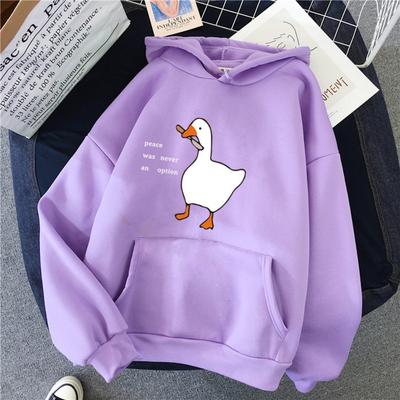 Peace Was Never An Option Goose Print Women Hoodies Fashion Hoody Creativity Hoody Street Pocket Men Hoodie Unisex Clothing