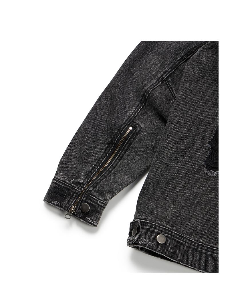 Etce Destroyed Dart Trucker Jacket (Black)