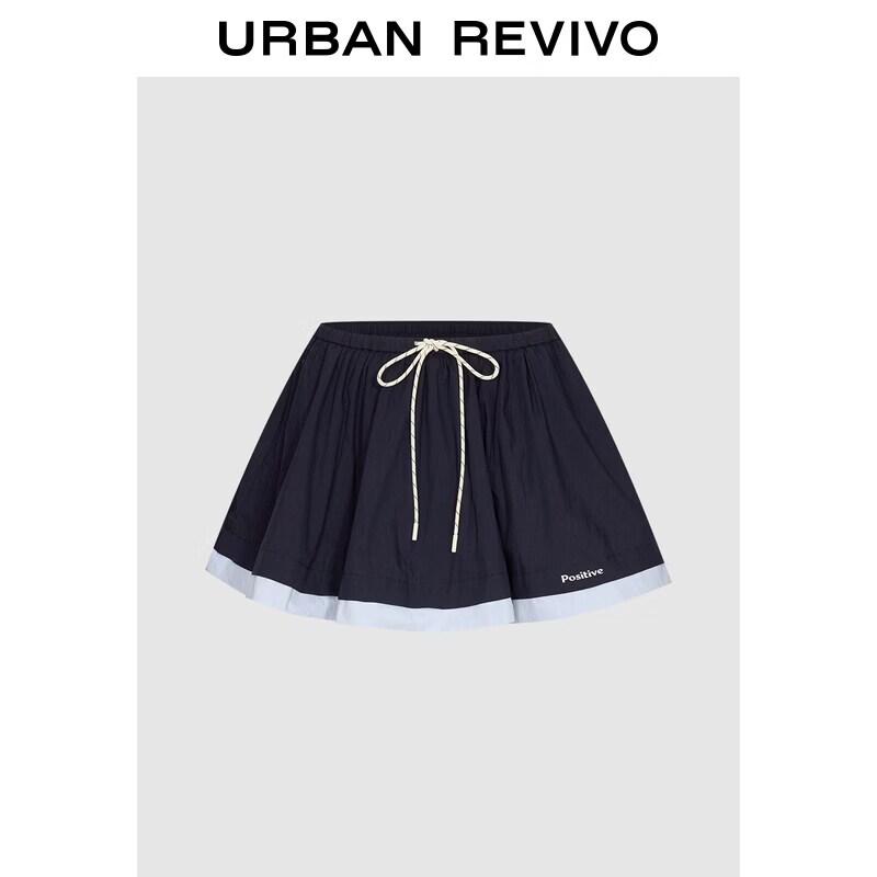 

UR 2026 Spring Urban Sporty Color-Block Lace-Up Mini Skirt XXS