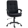 Linen-Look Double-Padded Office Chair - Black