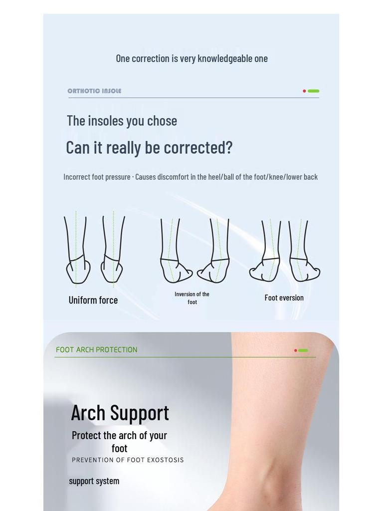 Arch Support Insoles for Flat Feet & Toe Correction (Men & Women)