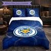 Leicester City Football 3 Piece Bedding Set Soft Duvet Cover Set with Pillowcases Printed Bedroom Decor Set for Home
