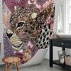 Jungle Leopard Shower Curtain - Colorful Texture Wall Hanging For Living Room And Bedroom Decoration - Wildlife Home Decoration