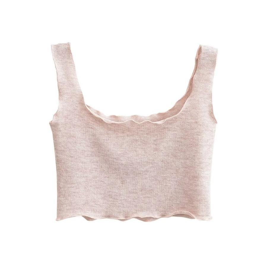 Летние женские вязаные топы без рукавов — фото 13