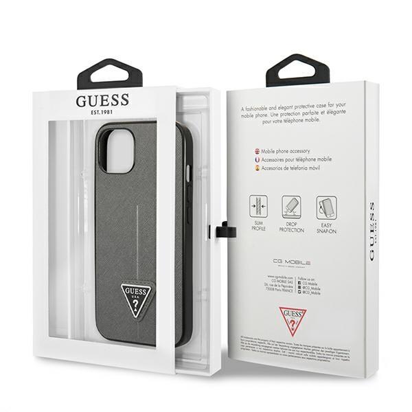 Guess Guhcp13Mpsatlg Iphone 13 / 14 / 156.1 Srebrny/Silver Hardcase Saffianotriangle Logo