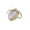 Delicate Irregular Pearls Ring Adjustable Rings Metal Jewelry Comfortable Rings Alloy Texture Present for Women and Girls